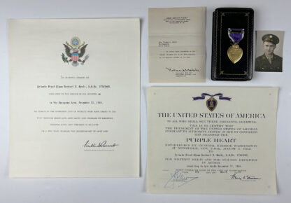 Incredible WWII U.S. Purple Heart Grouping to KIA Soldier - (264th Infantry Regiment 66th Division)