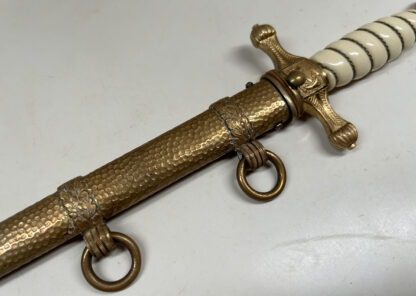 Double Etched Model 1938 Kriegsmarine (Navy) Dagger w/ Hammered Scabbard – (Carl Eickhorn, Solingen) - Image 4