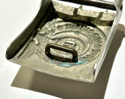 RARE Early Unmarked 'Neusilber' (Nickle-Silver) Enlisted-SS Belt Buckle - "Cracked Wing" - Image 7