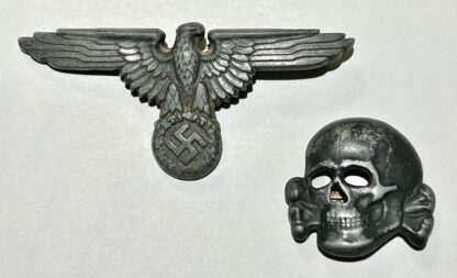 Matched Set of Waffen-SS Visor Cap Insignia