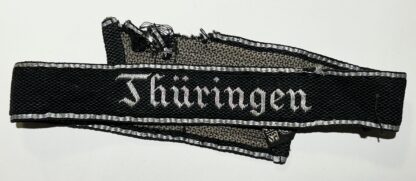 Uniform Removed SS-TV 'Thüringen' "Flatwire" Cufftitle for Officer