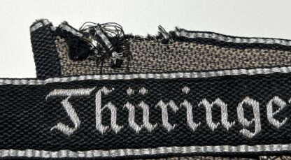 Uniform Removed SS-TV 'Thüringen' "Flatwire" Cufftitle for Officer - Image 6