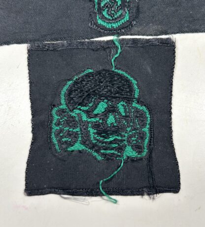 VERY RARE Waffen-SS Green Cap Insignia Set for Camouflage Cap - (Unissued) - Image 6