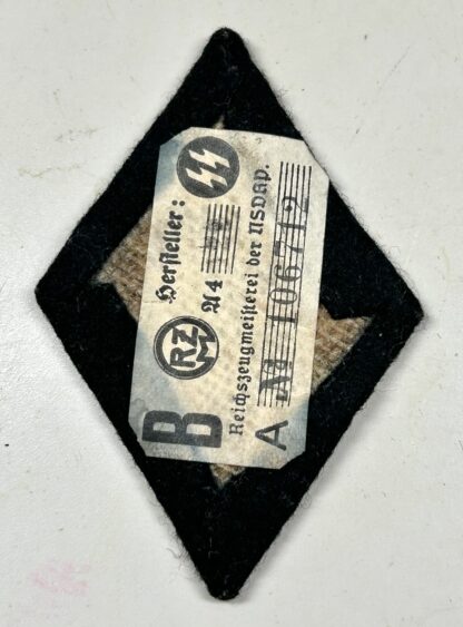 RARE Waffen-SS Officer Signals Sleeve Diamond w/ RZM Tag - Image 3